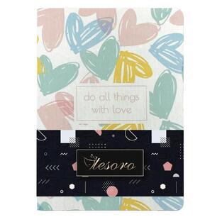 TESORO ΣΗΜΕΙΩΜΑΤΑΡΙΟ FLEXI PASTEL 14x20cm 120φ ΡΙΓΕ ΜΕ ΓΡΑΜΜΕΣ DO ALL THINGS WITH LOVE 582379