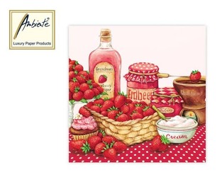 AMBIENTE ΧΑΡΤΟΠΕΤΣΕΤΑ 33Χ33 STRAWBERRY FLAVOR ΦΡΑΟΥΛΕΣ 20ΤΜΧ 13308420