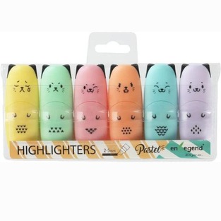 ENLEGEND ΣΕΤ ΜΑΡΚΑΔΟΡΟΙ ΥΠΟΓΡΑΜΜΙΣΗΣ MINI 6 ΧΡΩΜΑΤΑ PASTEL ENL6008P6PVC