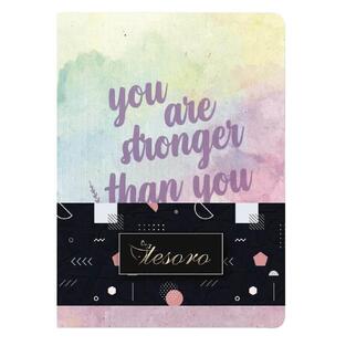 TESORO ΣΗΜΕΙΩΜΑΤΑΡΙΟ FLEXI PASTEL 14x20cm 120φ ΡΙΓΕ ΜΕ ΓΡΑΜΜΕΣ YOU ARE STRONGER THAN YOU THINK 582379