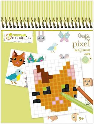 AVENUE MANDARINE GRAFFY PIXEL ANIMALS ΜΠΛΟΚ ΖΩΓΡΑΦΙΚΗΣ ΜΕ ΠΡΟΤΥΠΩΜΕΝΑ ΣΧΕΔΙΑ 15X20cm 24φ 250gr ΖΩΑ GY131C