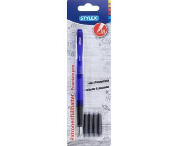 STYLEX ΠΕΝΑ MEDIUM ΜΕ 4 ΑΜΠΟΥΛΕΣ ΜΠΛΕ 33041