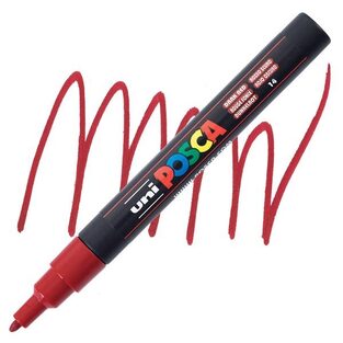 POSCA ΜΑΡΚΑΔΟΡΟΣ ΛΕΠΤΟΣ PC3M ΣΚΟΥΡΟ ΚΟΚΚΙΝΟ