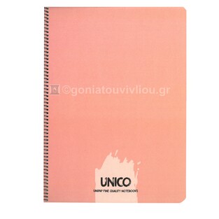UNIPAP ΤΕΤΡΑΔΙΟ ΣΠΙΡΑΛ 17x25cm 2 ΘΕΜΑΤΩΝ 60φ UNICO ΡΟΔΑΚΙΝΙ 35626