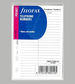 FILOFAX POCKET (08.1x12cm) ΑΝΤΑΛΛΑΚΤΙΚΟ TELEPHONE NUMBERS (ΤΗΛΕΦΩΝΙΚΟ ΕΥΡΕΤΗΡΙΟ) 210207